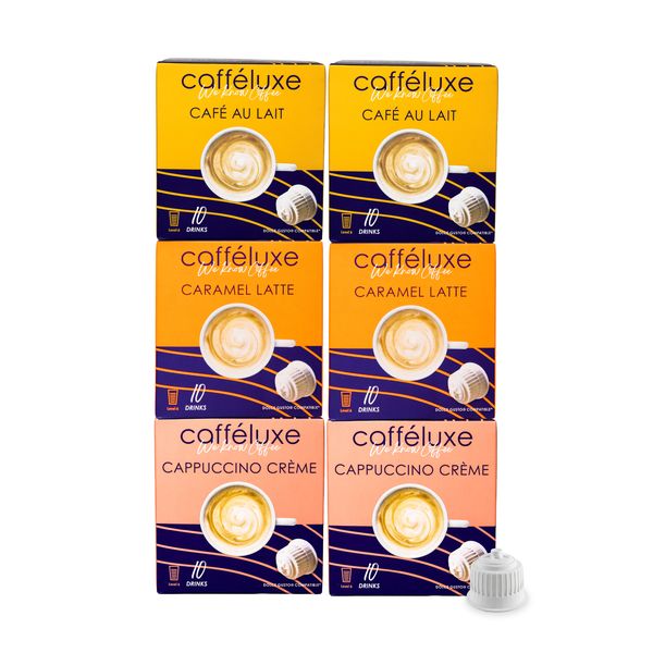 Dolce Gusto Pods | 60 Pack (Cappuccino Cream, Café au Lait, Caramel Latte)