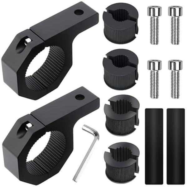 2-piece Motorcycle Auxiliary Light Mount Brackets Metal Clamp Holder Kit