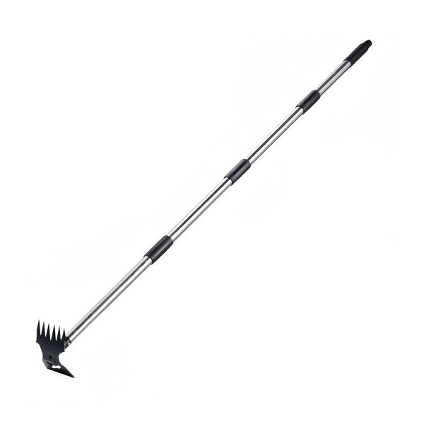 2-in-1 Heavy-Duty Garden Hoe with 6-Tine Rake for Gardening Loosening Soil