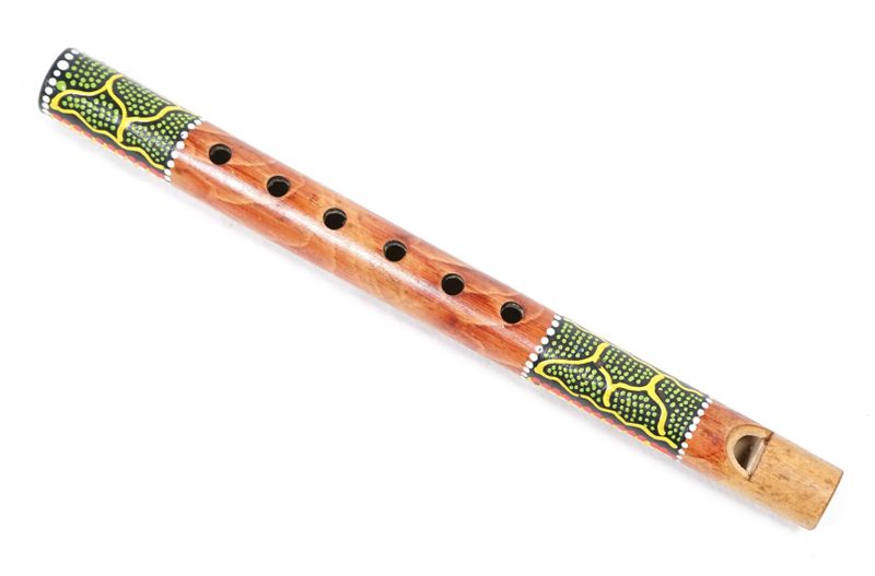 Flute Bamboo 6 Holes Hand Painted Assorted Patterns - 30cm
