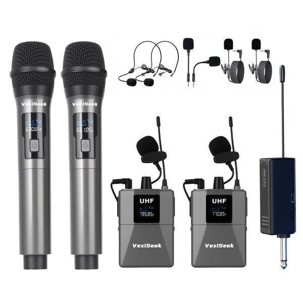 Wireless Microphone Handheld Lavalier Mic for Church, Karaoke &amp; Events