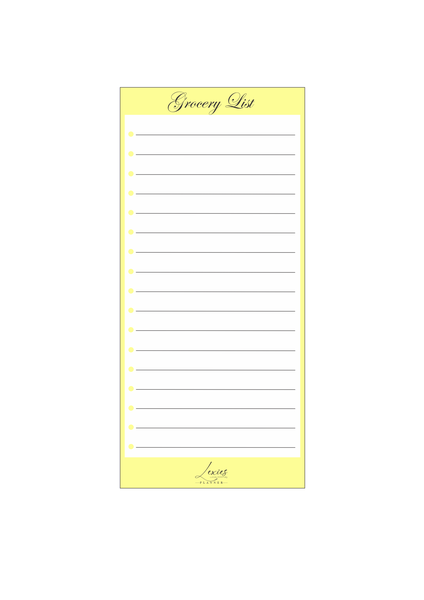 Yellow Grocery List Fridge magnet