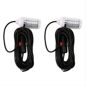 2 Pcs 12V Led Green Underwater Submersible Night Fishing Light