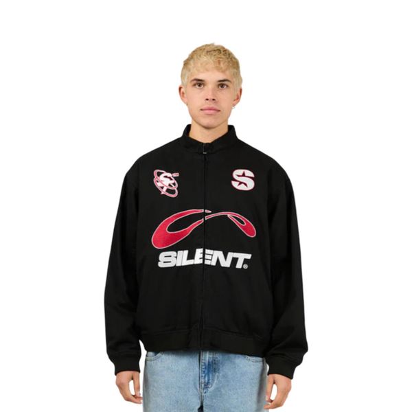 Men's Black Bomber Jacket - Lightweight Zip Up