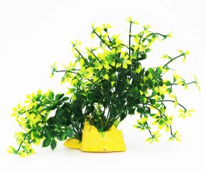 Aquarium Simulation Plants Fish Tank Plastic Decoration with Resin Base