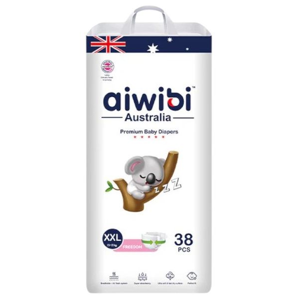 Aiwibi Comfy Soft Premium Natural Disposable Baby Diapers size 6 XXL 38pck