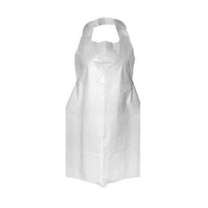 Disposable Thin Lightweight Plastic White Aprons - Pack of 100