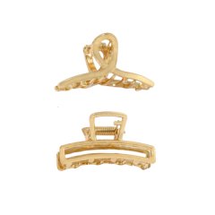 Elegant Metal Gold Small Strong Claw Clips - 2Pack