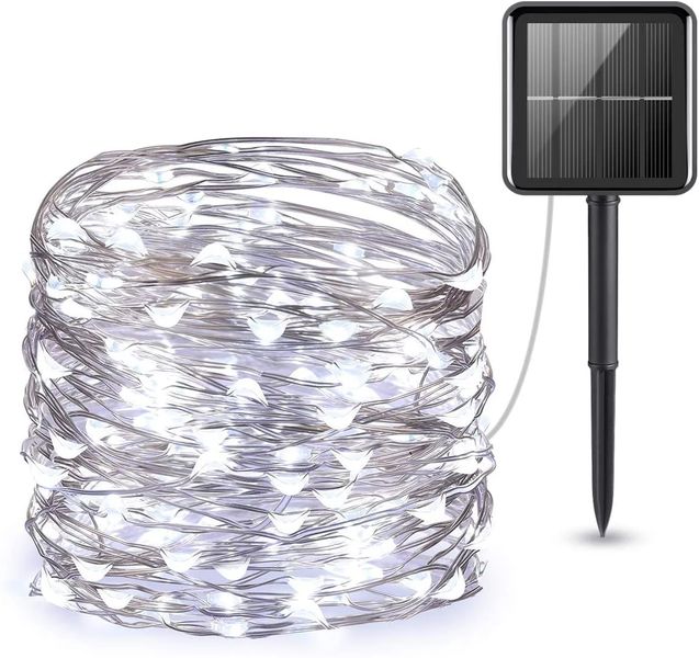 D244 Solar Powered Copper Wire Fairy Light 200 LED Cool White 20M