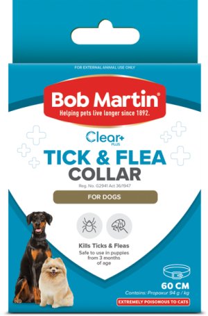 BOB MARTIN Clear+ Tick &amp; Flea Collar for all Dogs