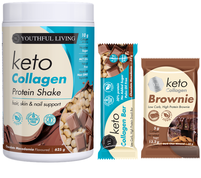 Keto Collagen | High Protein | Low carb | Shake &amp; Bars &amp; Brownies