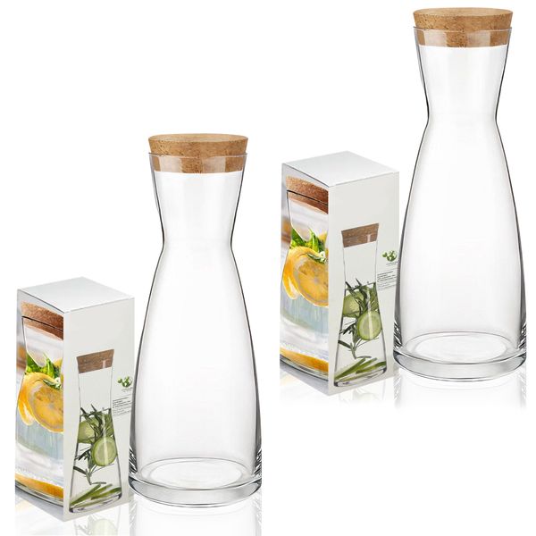 870ml - Thich High Quality Borosilicate Glass with Wooden Lid - Set of 2