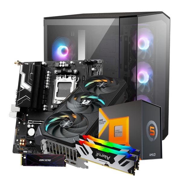 Chaos AMD Ryzen 7500X3D 32GB 1TB SSD Nvidia RTX 5070TI Gaming PC Black