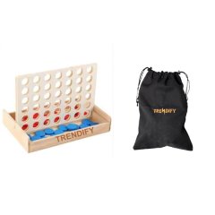 Trendify Mini Connect 4 Wooden Game with bag