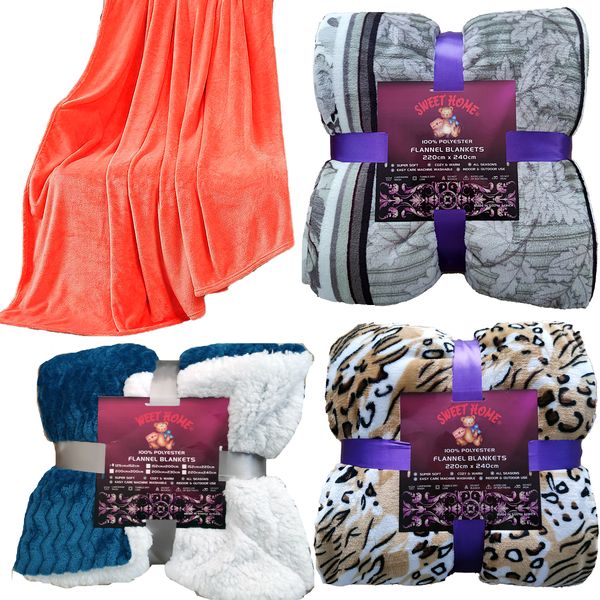 Soft, Warm Flannel Blanket - 4 Pieces Value Pack