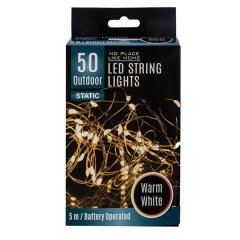 String Lights - Outdoor - Warm White - 5 m - 50 LED - 2 Pack