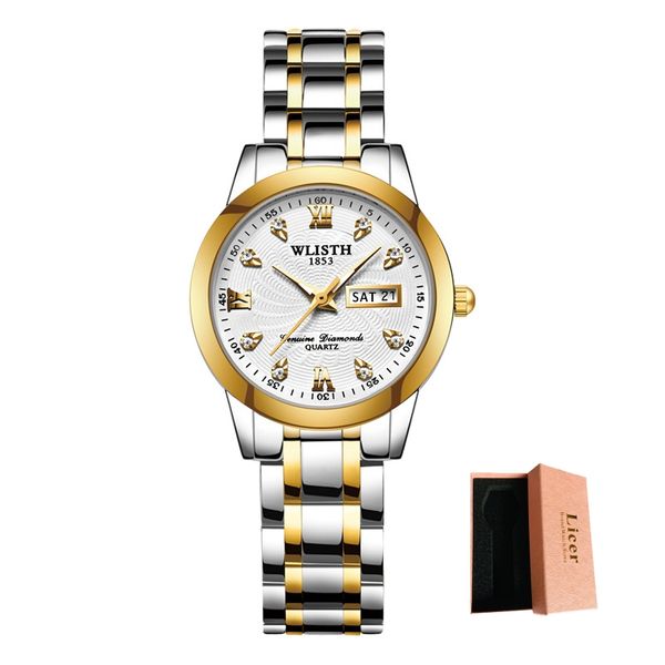 WLISTH Womens Watch Dual Calendar Waterproof Quartz Watch