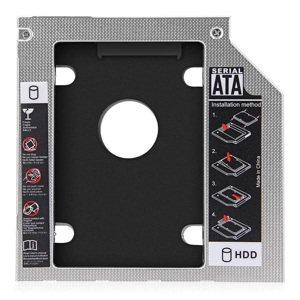12.7mm Universal SATA 2nd HDD Hard Drive Caddy for CD/DVD-ROM Bay
