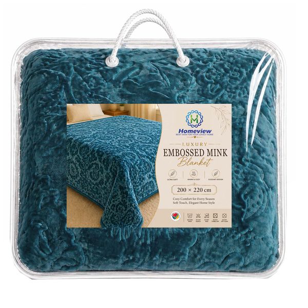 1ply Embossed Flowers Mink Blanket