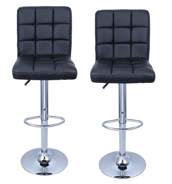 Bar Stools - Set of 2 - Black Colour