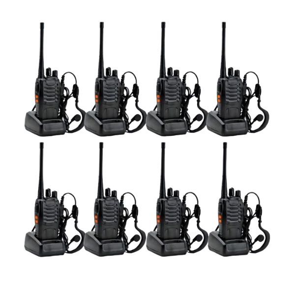 8 Piece 16-Channel UHF Walkie Talkie 400-470MHz 2 Way Radio
