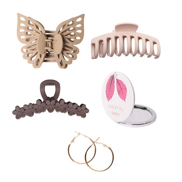 Ladies Spring Accessory Combo &amp; Earrings - Beige