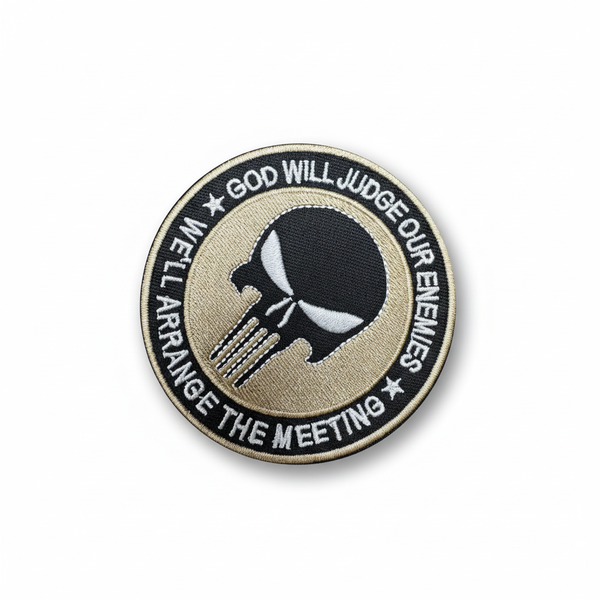Punisher Skull Tactical Embroidered Patch -Military Morale Badge with Quote