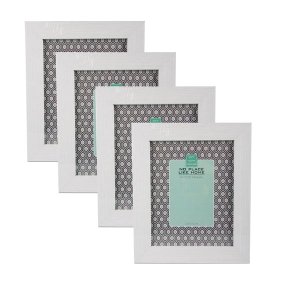 SkyDeals White Wooden Picture Frame (20 x 25cm) - Pack of 4
