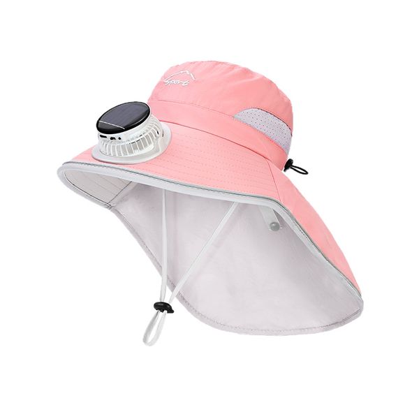 Children's Solar Fan Sun Hat Wide Brim UV Protection Breathable Quick-Dry