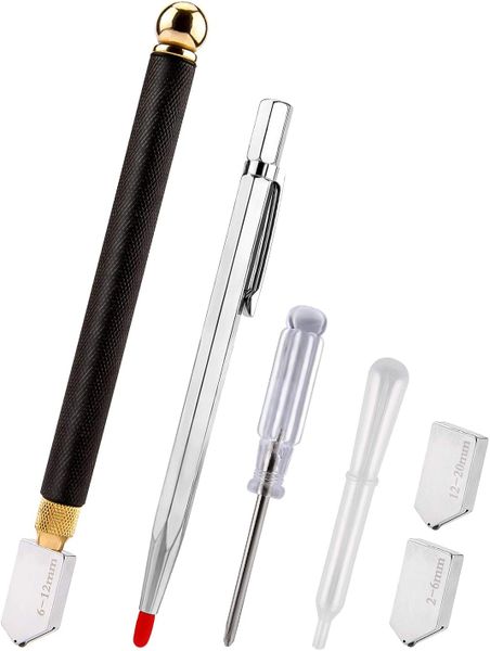 Glass Cutter Tools, 2mm-20mm Alloy Glass Tile Cutter with 3 Cutter Heads