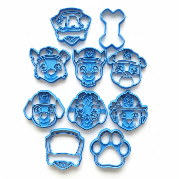 Medium 10-Piece Paw Patrol Cookie Cutter Set - Complete Rescue Team