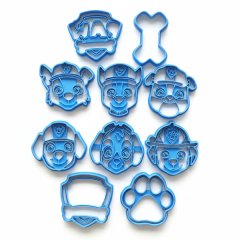 Small - 10-Piece Paw Patrol Cookie Cutter Set - Rescue Team Collection
