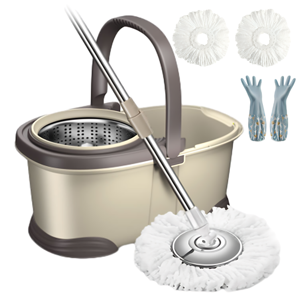 Mop and Bucket-360 Spin Mop Set - Comes with Gloves, Home Cleaning Essential
