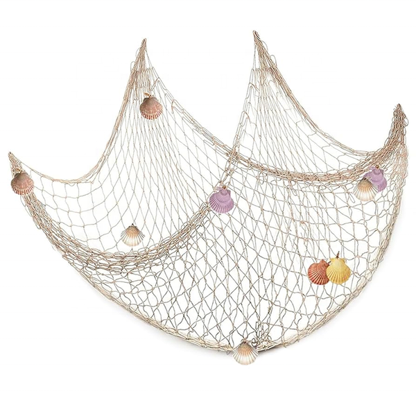 Shell Fishing Net Decor- Beach-Themed Wall Hanging for Home &amp; Party