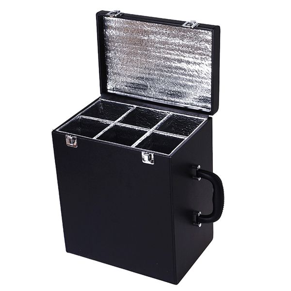 Portable PU 6 Bottle Wine Box With Top Handle