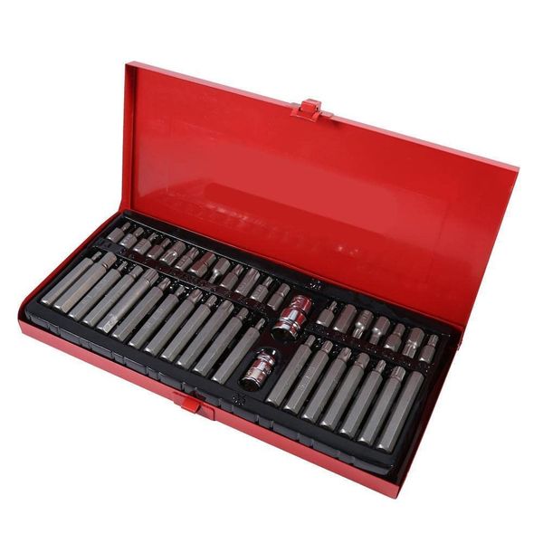 40 Piece Rotary Drill Bits Set W/ Black Latex Coated Safety Rubber Gloves