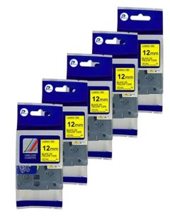 PUTY Compatible with Brother Label TZ-631 /631 Black on Yellow Tape 12mm x5