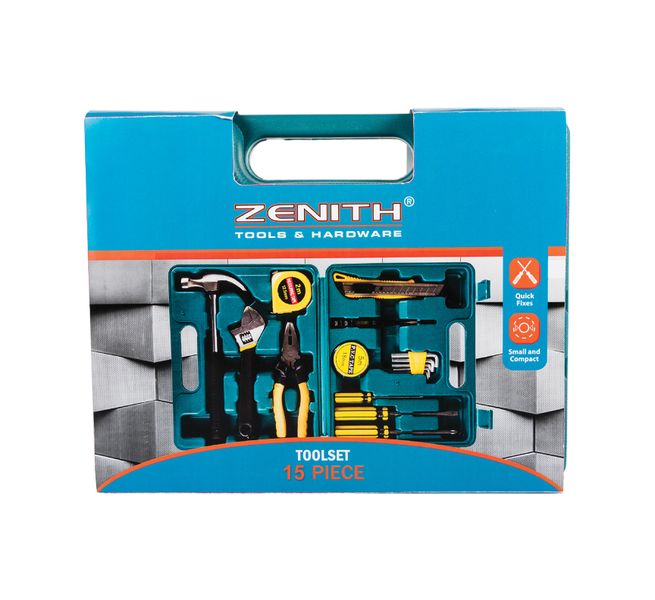 Zenith 15-Piece Portable Home Tool Set