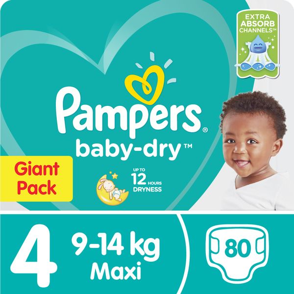 Pampers Baby Dry - Size 4 Giant Pack - 80 Nappies