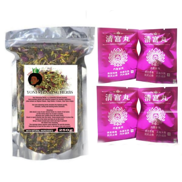 250 g Yoni Steaming Herbs and 4 Yoni Pearls