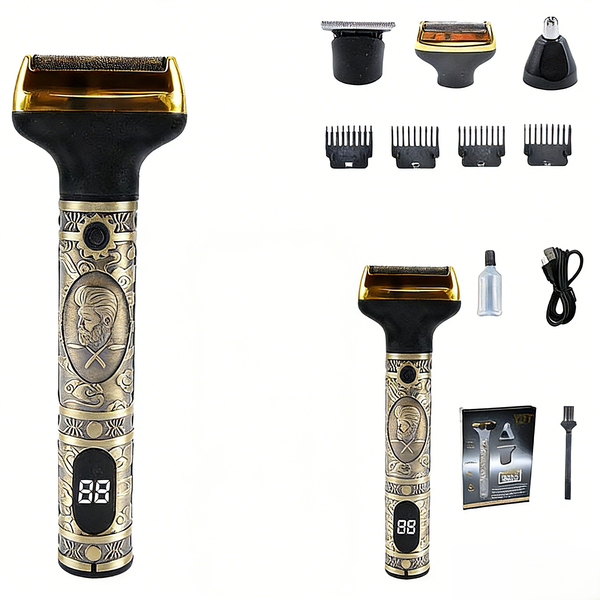 Men's Portable Rechargeable Shaver, Hair Clipper, and Nose Hair Trimmer Set
