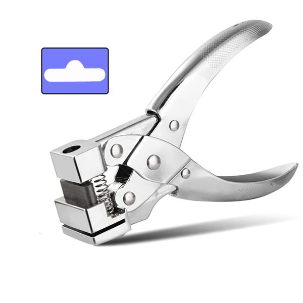 16.3cm Handheld Hole Punch Plier For Paper &amp; PVC Card - Silver