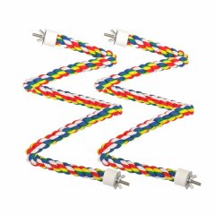 2Piece Pet Bird Parrot Colourful Cotton Spiral Cotton Rope Bird Perch - 80cm
