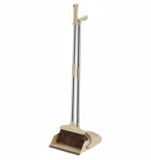 Maisonware Stand-Up Dustpan &amp; Broom Combo Set - 93cm Long Handle
