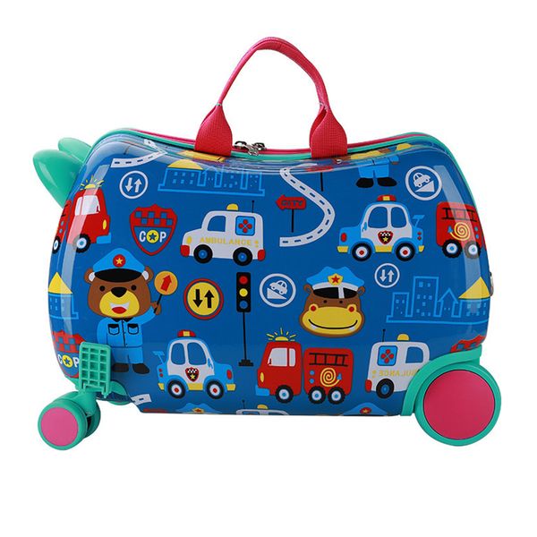 Kids Ride-On Trolley Suitcase With Wheels Holds Up To 50kg