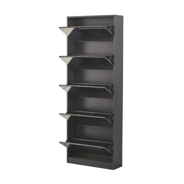 Grey Wood Shoe Cabinet