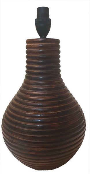 Litex Lamps Ribbed Wooden Table Lamp