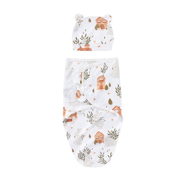 Newborn Swaddle Blanket And Hat Set For Baby Comfort And Secure Wrapping