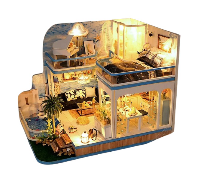 Creative DIY Dollhouse Kit Crafts 3D Puzzle Wooden for Teens Kids A