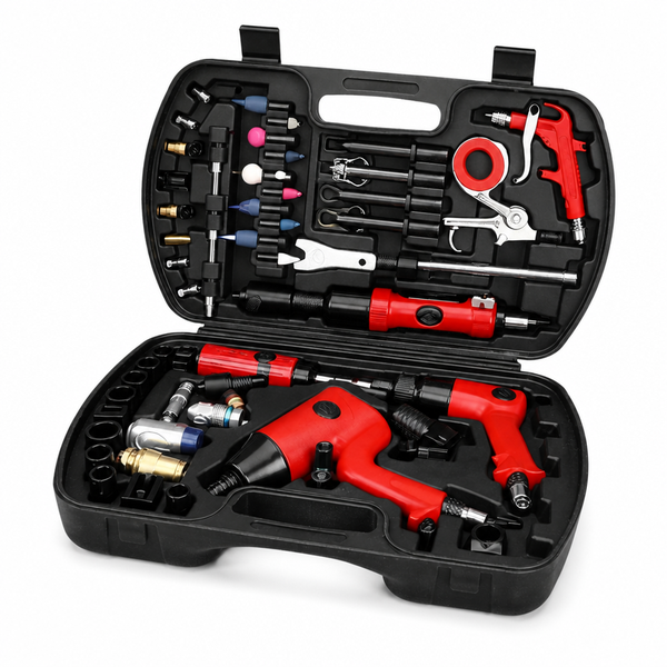Air Tool Kit with Attachments and Accessories in Carrying Case
